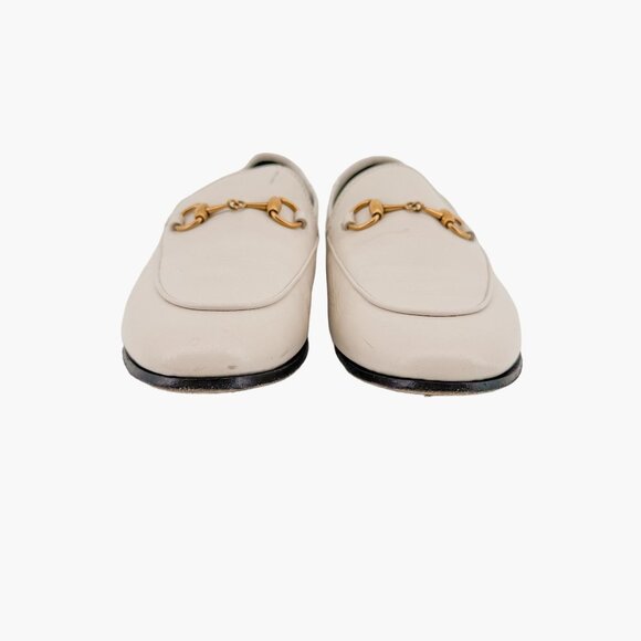 Gucci Brixton Horsebit Loafers EU 36.5 US 6.5 White Leather Flat Buckle Shoe - Picture 5 of 13